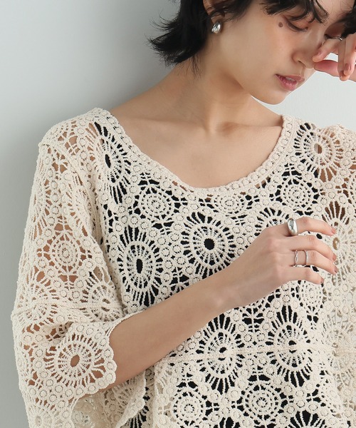 itto...(イット)の「コットンレース100%かぎ針編みレースプルオーバー(Tシャツ/カットソー・レディース・キナリ・M)」の12枚目の写真