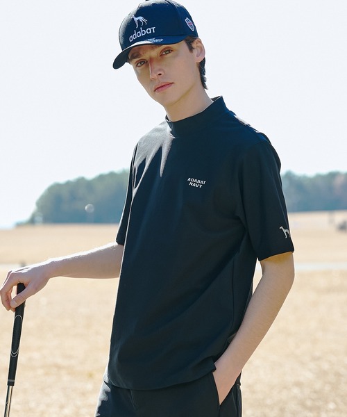 adabat(アダバット)の「【ADABAT NAVY】吸水速乾/UVカット/接触冷感 AIR TOOL半袖モックT(Tシャツ/カットソー・メンズ・ブラック・46/48/50)」の1枚目の写真