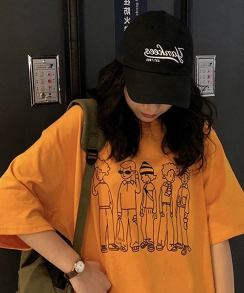 Flugge(フラッジー)の「ゆるイラスト半袖Tシャツ(Tシャツ/カットソー・レディース・ホワイト/ブラック/オレンジ・LARGE/MEDIUM)」の6枚目の写真