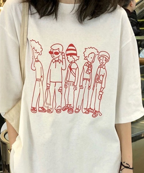 Flugge(フラッジー)の「ゆるイラスト半袖Tシャツ(Tシャツ/カットソー・レディース・ホワイト/ブラック/オレンジ・LARGE/MEDIUM)」の8枚目の写真