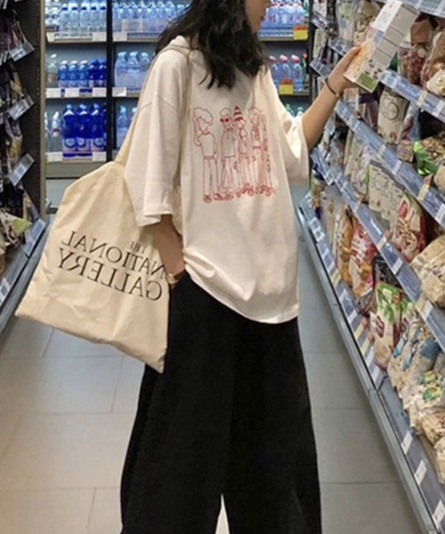 Flugge(フラッジー)の「ゆるイラスト半袖Tシャツ(Tシャツ/カットソー・レディース・ホワイト/ブラック/オレンジ・LARGE/MEDIUM)」の9枚目の写真