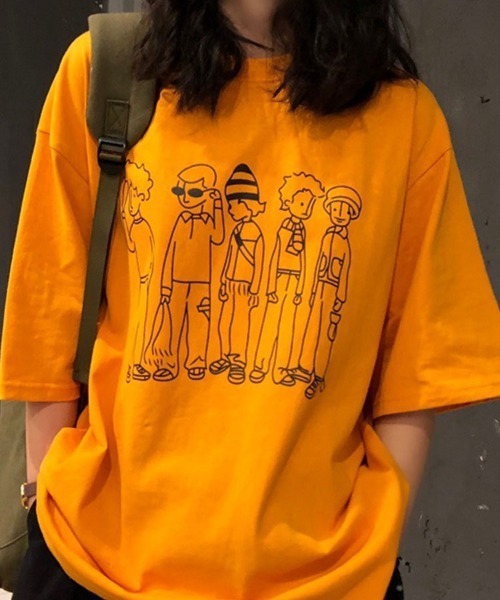 Flugge(フラッジー)の「ゆるイラスト半袖Tシャツ(Tシャツ/カットソー・レディース・ホワイト/ブラック/オレンジ・LARGE/MEDIUM)」の11枚目の写真