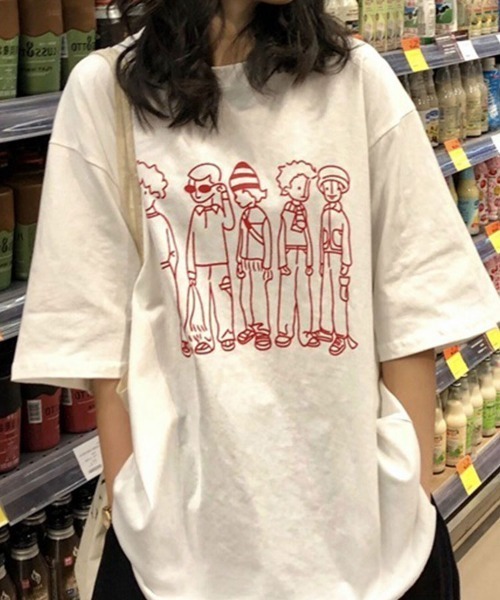 Flugge(フラッジー)の「ゆるイラスト半袖Tシャツ(Tシャツ/カットソー・レディース・ホワイト/ブラック/オレンジ・LARGE/MEDIUM)」の12枚目の写真