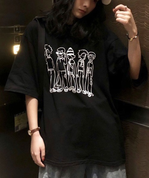 Flugge(フラッジー)の「ゆるイラスト半袖Tシャツ(Tシャツ/カットソー・レディース・ホワイト/ブラック/オレンジ・LARGE/MEDIUM)」の5枚目の写真