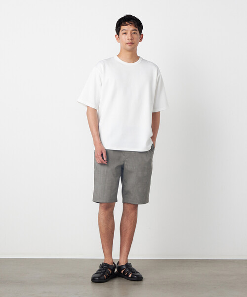 COMME CA ISM（コムサイズム）の「ポリエステルグレンチェックストレッチ ワンタックショートパンツ（その他パンツ・メンズ・ダークブラウン/グレー・MEDIUM/LARGE）」の5枚目の写真
