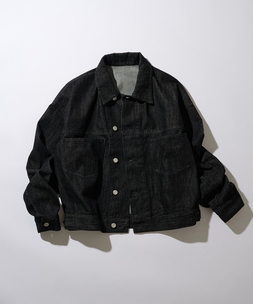 MAISON CLUB(メゾンクラブ)の「【MAISON CLUB】Boxy fit Denim Jacket / ボクシーフィットデニムジャケット ショート丈 クロップド丈(デニムジャケット・メンズ・ネイビー/ブラック/グレー/ブルー・L/M)」の6枚目の写真
