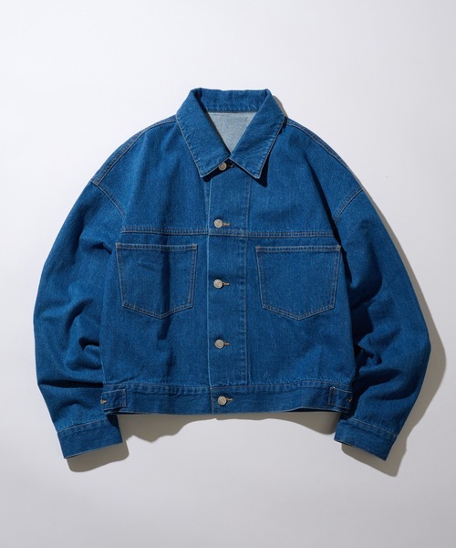 MAISON CLUB(メゾンクラブ)の「【MAISON CLUB】Boxy fit Denim Jacket / ボクシーフィットデニムジャケット ショート丈 クロップド丈(デニムジャケット・メンズ・ネイビー/ブラック/グレー/ブルー・L/M)」の16枚目の写真