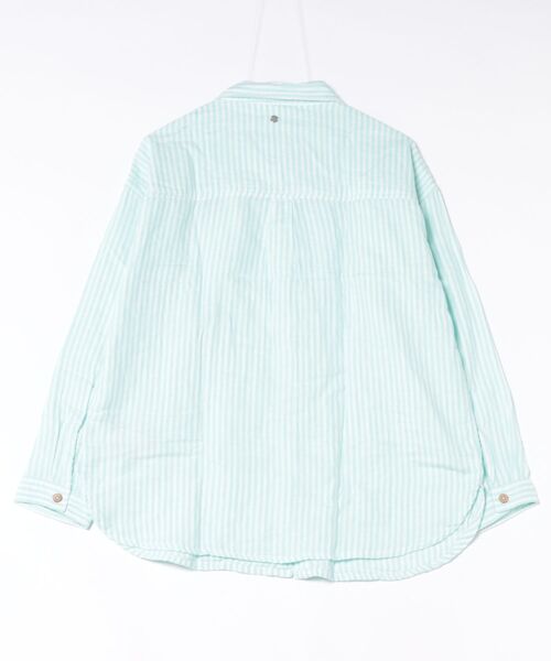 ROXY(ロキシー)の「ROXY MORNING SHINE STRIPE コットン×リネン素材 長袖シャツ 【2026年春夏モデル】/ロキシーストライプシャツ(シャツ/ブラウス・レディース・ベージュ・MEDIUM/SMALL)」の2枚目の写真