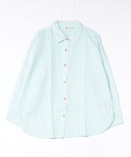 ROXY(ロキシー)の「ROXY MORNING SHINE STRIPE コットン×リネン素材 長袖シャツ 【2026年春夏モデル】/ロキシーストライプシャツ(シャツ/ブラウス・レディース・ベージュ・MEDIUM/SMALL)」の9枚目の写真
