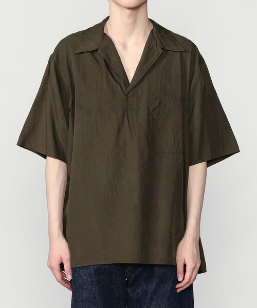 Kaptain Sunshine（キャプテン サンシャイン）の「KAPTAIN SUNSHINE | シルク 半袖スキッパーシャツ MEN（シャツ/ブラウス・メンズ・ブラウン/ブラック系その他・3/4）」の13枚目の写真