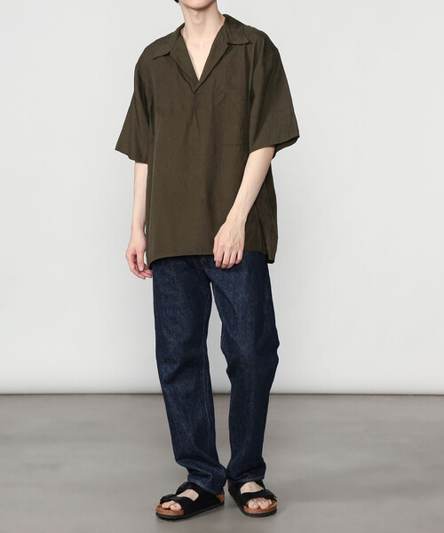 Kaptain Sunshine（キャプテン サンシャイン）の「KAPTAIN SUNSHINE | シルク 半袖スキッパーシャツ MEN（シャツ/ブラウス・メンズ・ブラウン/ブラック系その他・3/4）」の16枚目の写真