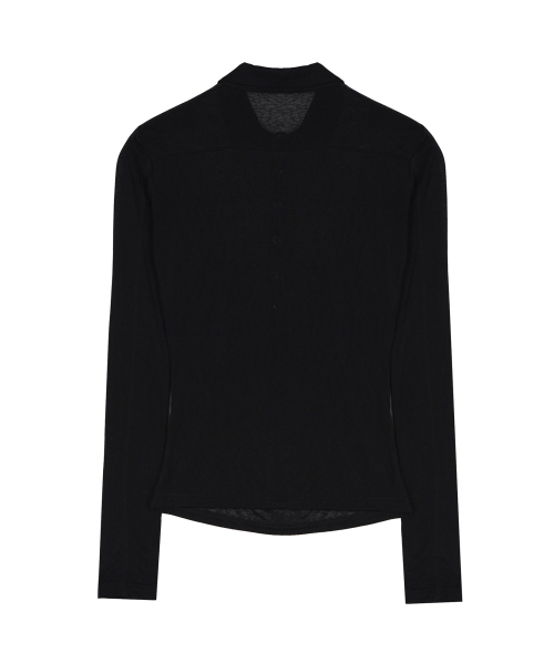 NICK&NICOLE(ニックアンドニコール)の「DRAPE COLLAR SLIM TOP_BLACK(Tシャツ/カットソー・レディース・その他・FREE)」の2枚目の写真