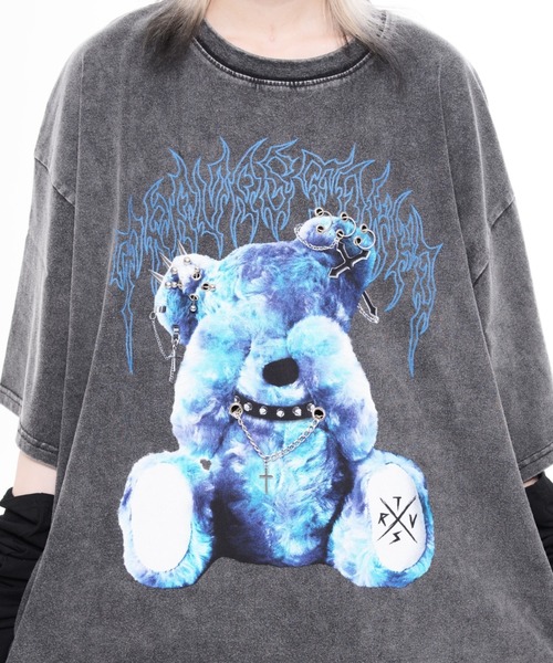 TRAVAS TOKYO(トラバス トウキョウ)の「『TRAVAS TOKYO/トラバス トーキョー』ピアス付きくまプリントTシャツ(Tシャツ/カットソー・レディース・チャコールグレー/ブラック/ブラック×レッド・FREE)」の20枚目の写真