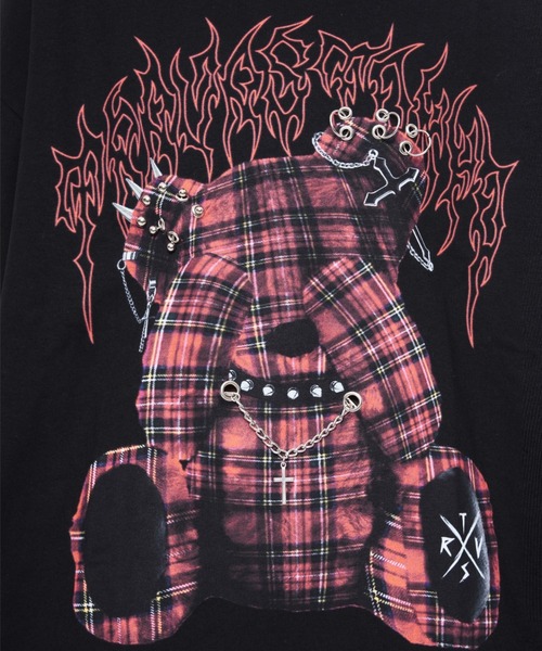 TRAVAS TOKYO(トラバス トウキョウ)の「『TRAVAS TOKYO/トラバス トーキョー』ピアス付きくまプリントTシャツ(Tシャツ/カットソー・レディース・チャコールグレー/ブラック/ブラック×レッド・FREE)」の15枚目の写真