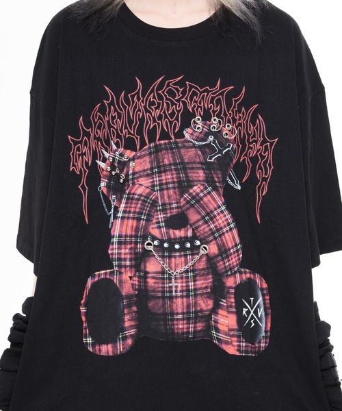TRAVAS TOKYO(トラバス トウキョウ)の「『TRAVAS TOKYO/トラバス トーキョー』ピアス付きくまプリントTシャツ(Tシャツ/カットソー・レディース・チャコールグレー/ブラック/ブラック×レッド・FREE)」の14枚目の写真