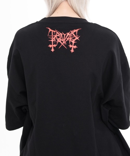 TRAVAS TOKYO(トラバス トウキョウ)の「『TRAVAS TOKYO/トラバス トーキョー』ピアス付きくまプリントTシャツ(Tシャツ/カットソー・レディース・チャコールグレー/ブラック/ブラック×レッド・FREE)」の13枚目の写真