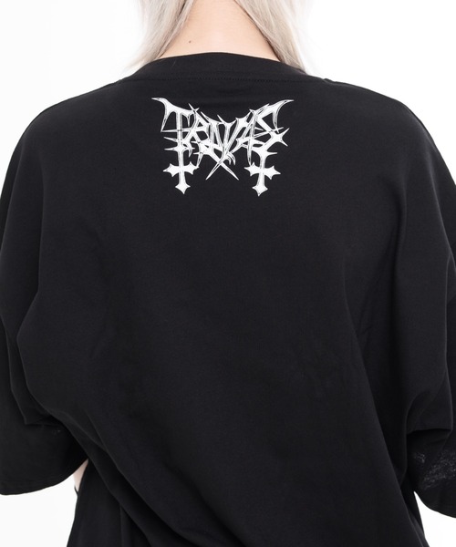 TRAVAS TOKYO(トラバス トウキョウ)の「『TRAVAS TOKYO/トラバス トーキョー』ピアス付きくまプリントTシャツ(Tシャツ/カットソー・レディース・チャコールグレー/ブラック/ブラック×レッド・FREE)」の7枚目の写真