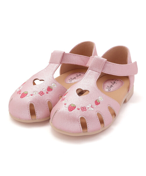 SLAP SLIP（スラップスリップ）の「お花イチゴシェル刺しゅうグルカサンダル(14~19cm)（サンダル・キッズ・ホワイト/ピンク/ブルー・17.0cm/14.0cm/15.0cm/16.0cm/18.0cm/19.0cm）」の9枚目の写真