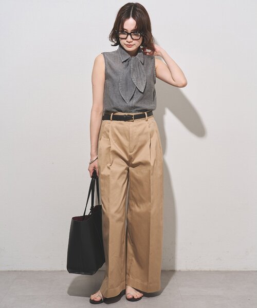 Whim Gazette(ウィムガゼット)の「デニムシフォンノースリーブブラウス(シャツ/ブラウス・レディース・ブルー系その他/ライトグレー・FREE)」の17枚目の写真