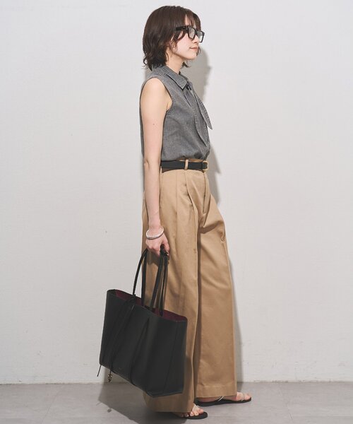 Whim Gazette(ウィムガゼット)の「デニムシフォンノースリーブブラウス(シャツ/ブラウス・レディース・ブルー系その他/ライトグレー・FREE)」の15枚目の写真