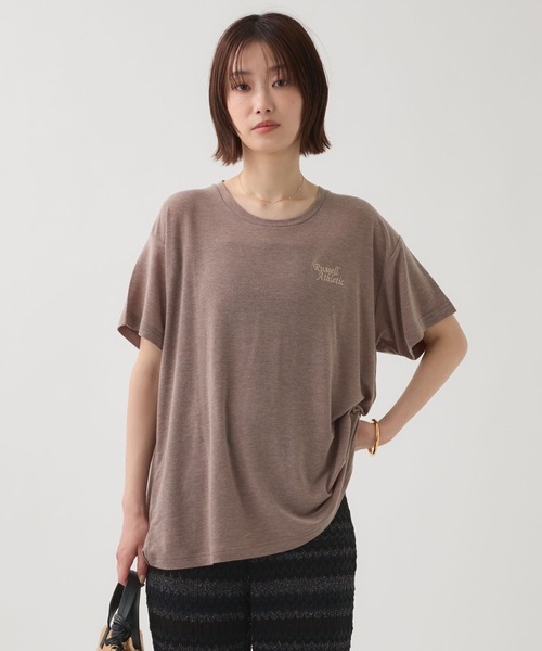 Russell Athletic(ラッセルアスレティック)の「【RUSSELL ATHLETIC】<別注>スラブロゴT(Tシャツ/カットソー・レディース・ブラック/オレンジ/ベージュ・フリー)」の3枚目の写真