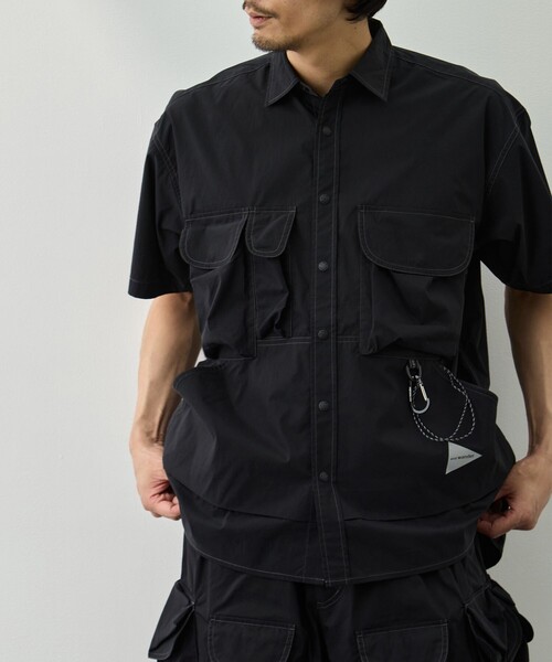 and wander/アンドワンダー】multi pocket SS shirt（シャツ/ブラウス