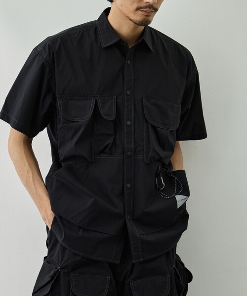 and wander/アンドワンダー】multi pocket SS shirt（シャツ/ブラウス