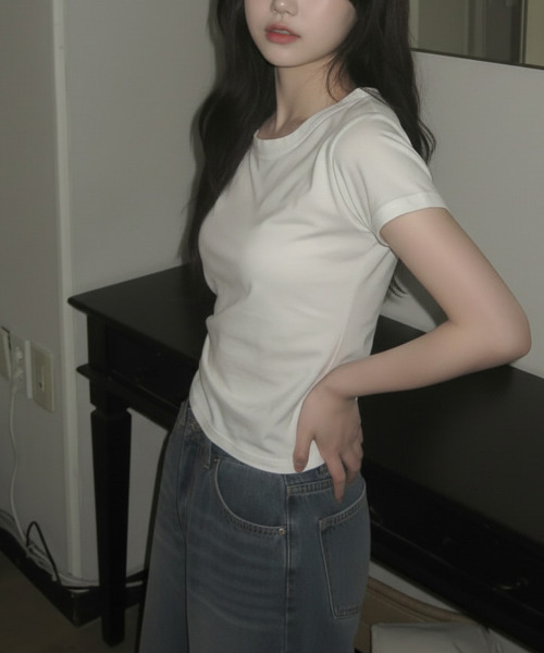 VIVID LADY(ビビッドレディー)の「ワンショルダー ボートネック 半袖Tシャツ(Tシャツ/カットソー・レディース・ライトブルー/ブラウン/ブラック/チャコールグレー/アイボリー・FREE)」の10枚目の写真