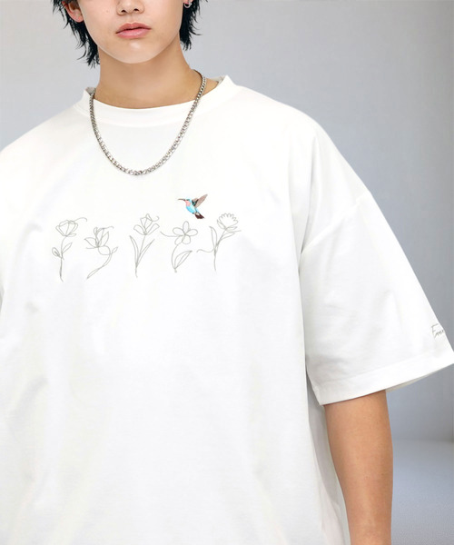 Ammie（アミー）の「ルーズフィット 刺繍 ドローコード 接触冷感 Tシャツ 短丈 サイズ調整可能（Tシャツ/カットソー・メンズ・ブラック系その他2/ブラック系3/ブラック系2/ホワイト系その他2/ホワイト系その他3/ブラック系その他3・M/L）」の10枚目の写真