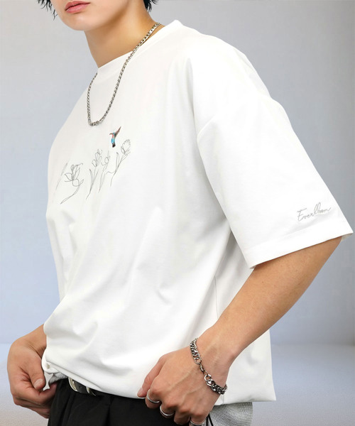 Ammie（アミー）の「ルーズフィット 刺繍 ドローコード 接触冷感 Tシャツ 短丈 サイズ調整可能（Tシャツ/カットソー・メンズ・ブラック系その他2/ブラック系3/ブラック系2/ホワイト系その他2/ホワイト系その他3/ブラック系その他3・M/L）」の11枚目の写真