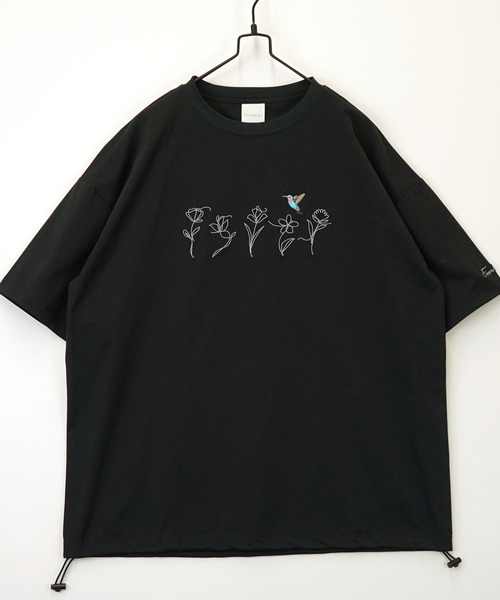 Ammie（アミー）の「ルーズフィット 刺繍 ドローコード 接触冷感 Tシャツ 短丈 サイズ調整可能（Tシャツ/カットソー・メンズ・ブラック系その他2/ブラック系3/ブラック系2/ホワイト系その他2/ホワイト系その他3/ブラック系その他3・M/L）」の13枚目の写真
