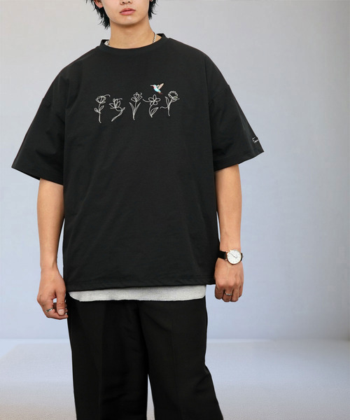 Ammie（アミー）の「ルーズフィット 刺繍 ドローコード 接触冷感 Tシャツ 短丈 サイズ調整可能（Tシャツ/カットソー・メンズ・ブラック系その他2/ブラック系3/ブラック系2/ホワイト系その他2/ホワイト系その他3/ブラック系その他3・M/L）」の16枚目の写真