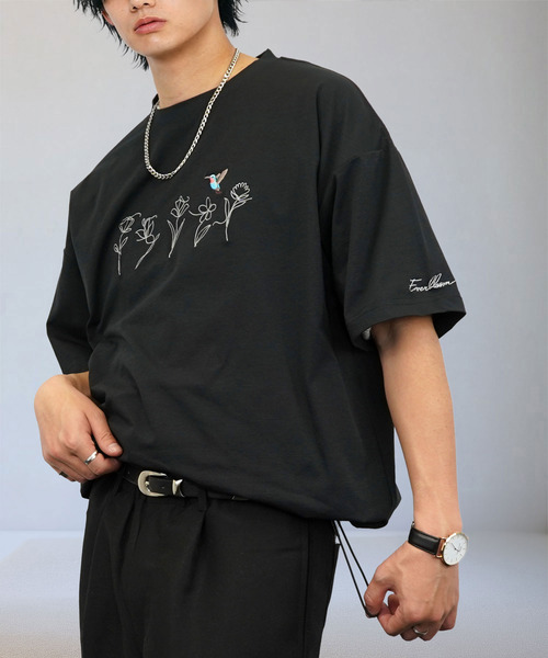 Ammie（アミー）の「ルーズフィット 刺繍 ドローコード 接触冷感 Tシャツ 短丈 サイズ調整可能（Tシャツ/カットソー・メンズ・ブラック系その他2/ブラック系3/ブラック系2/ホワイト系その他2/ホワイト系その他3/ブラック系その他3・M/L）」の18枚目の写真