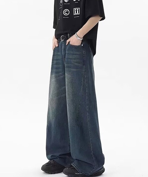 SBG(エスビー)の「SBG インディゴ ヴィンテージライクワイドデニム(デニムパンツ・メンズ・インディゴブルー・LARGE/MEDIUM/SMALL)」の4枚目の写真
