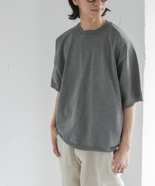 FORK&SPOON(フォークアンドスプーン)の「FORK&SPOON クルーネックニットTシャツ(ニット/セーター・メンズ・ネイビー/グレー・4/5)」の2枚目の写真