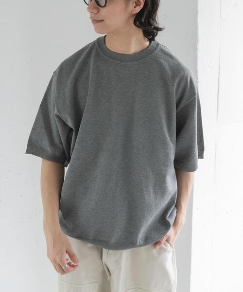 FORK&SPOON(フォークアンドスプーン)の「FORK&SPOON クルーネックニットTシャツ(ニット/セーター・メンズ・ネイビー/グレー・4/5)」の4枚目の写真