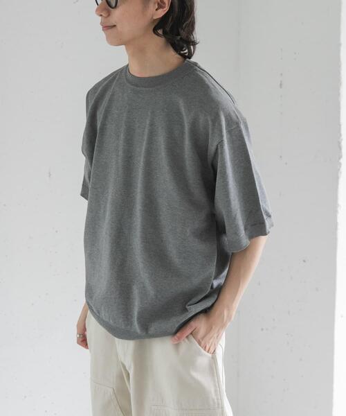 FORK&SPOON(フォークアンドスプーン)の「FORK&SPOON クルーネックニットTシャツ(ニット/セーター・メンズ・ネイビー/グレー・4/5)」の5枚目の写真