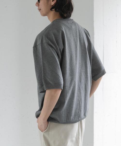 FORK&SPOON(フォークアンドスプーン)の「FORK&SPOON クルーネックニットTシャツ(ニット/セーター・メンズ・ネイビー/グレー・4/5)」の6枚目の写真