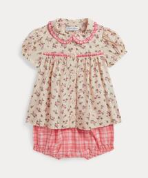 POLO RALPH LAUREN CHILDRENSWEAR（ポロ ラルフ ローレン チルドレンズウェア）の「フローラル コットン シャツ & ギンガム ブルマー（その他ベビーウェア）」