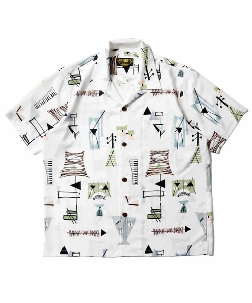 HOUSTON（ヒューストン）の「［UNIVERD72/ユニバード］DRY ALOHA SHIRT / 総柄 アソート オープンカラー アロハシャツ / 開襟シャツ【UNISEX】（シャツ/ブラウス・メンズ・ピンク/テラコッタ/ネイビー/ミント/ブラウン/パイソン/ゼブラ/ブラック系その他/サックスブルー/ブラック系その他2/ブラック/レオパード/ブラック系/ホワイト系3/ホワイト系/グリーン系2/レッド系1/ピンク系/イエロー系3/イエロー系1/サックスブルー系/ネイビー系2/グレー系/ブラック系3/ブラック系2/グリーン系/ブラック系1・M/XL/L）」の2枚目の写真