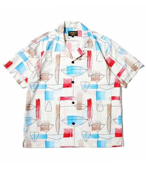 HOUSTON（ヒューストン）の「［UNIVERD72/ユニバード］DRY ALOHA SHIRT / 総柄 アソート オープンカラー アロハシャツ / 開襟シャツ【UNISEX】（シャツ/ブラウス・メンズ・ピンク/テラコッタ/ネイビー/ミント/ブラウン/パイソン/ゼブラ/ブラック系その他/サックスブルー/ブラック系その他2/ブラック/レオパード/ブラック系/ホワイト系3/ホワイト系/グリーン系2/レッド系1/ピンク系/イエロー系3/イエロー系1/サックスブルー系/ネイビー系2/グレー系/ブラック系3/ブラック系2/グリーン系/ブラック系1・M/XL/L）」の3枚目の写真