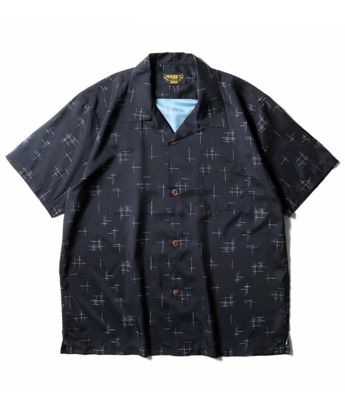 HOUSTON（ヒューストン）の「［UNIVERD72/ユニバード］DRY ALOHA SHIRT / 総柄 アソート オープンカラー アロハシャツ / 開襟シャツ【UNISEX】（シャツ/ブラウス・メンズ・ピンク/テラコッタ/ネイビー/ミント/ブラウン/パイソン/ゼブラ/ブラック系その他/サックスブルー/ブラック系その他2/ブラック/レオパード/ブラック系/ホワイト系3/ホワイト系/グリーン系2/レッド系1/ピンク系/イエロー系3/イエロー系1/サックスブルー系/ネイビー系2/グレー系/ブラック系3/ブラック系2/グリーン系/ブラック系1・M/XL/L）」の5枚目の写真