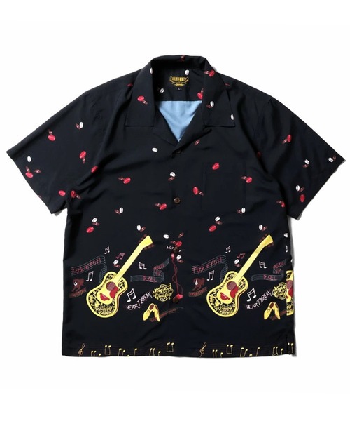 HOUSTON（ヒューストン）の「［UNIVERD72/ユニバード］DRY ALOHA SHIRT / 総柄 アソート オープンカラー アロハシャツ / 開襟シャツ【UNISEX】（シャツ/ブラウス・メンズ・ピンク/テラコッタ/ネイビー/ミント/ブラウン/パイソン/ゼブラ/ブラック系その他/サックスブルー/ブラック系その他2/ブラック/レオパード/ブラック系/ホワイト系3/ホワイト系/グリーン系2/レッド系1/ピンク系/イエロー系3/イエロー系1/サックスブルー系/ネイビー系2/グレー系/ブラック系3/ブラック系2/グリーン系/ブラック系1・M/XL/L）」の6枚目の写真