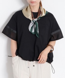 布帛切り替えシアーショートスリーブドロストTee