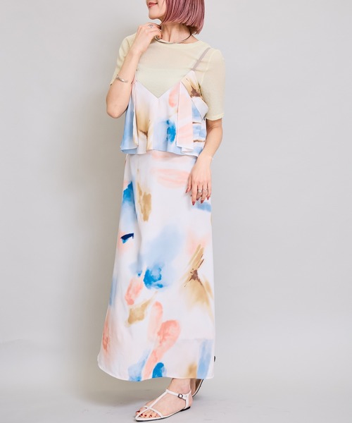 LHELBIE(レルビエ)の「ティアードフレアキャミワンピース(ワンピース・レディース・アイボリー/ブラック・M)」の18枚目の写真