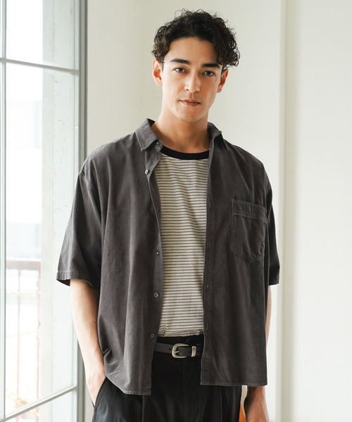 BAYFLOW(ベイフロー)の「サマーコーデュロイシャツ(シャツ/ブラウス・メンズ・カーキ/サックスブルー/チャコール・MEDIUM/LARGE)」の18枚目の写真