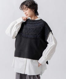 「WHYTO. / ホワイト」nordic pattern knit vest
