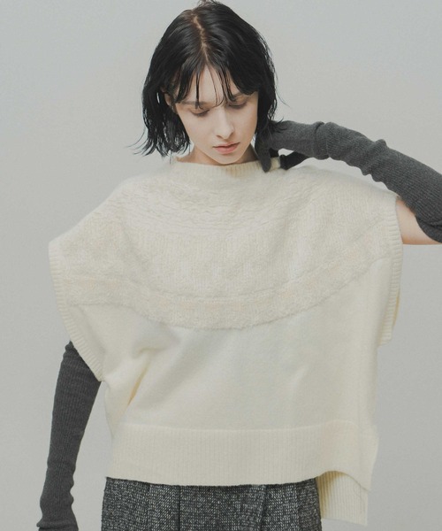 WHYTO.（ホワイト）の「「WHYTO. / ホワイト」nordic pattern knit vest（ニット/セーター・レディース・アイボリー/グレー/ブラック・FREE）」の12枚目の写真