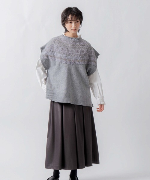 WHYTO.（ホワイト）の「「WHYTO. / ホワイト」nordic pattern knit vest（ニット/セーター・レディース・アイボリー/グレー/ブラック・FREE）」の17枚目の写真