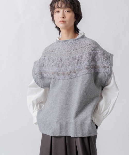 WHYTO.（ホワイト）の「「WHYTO. / ホワイト」nordic pattern knit vest（ニット/セーター・レディース・アイボリー/グレー/ブラック・FREE）」の18枚目の写真